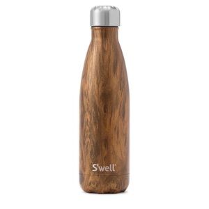 S'well Brown Wood Pattern Bottle with Silver Cap